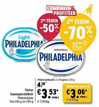 Delhaize Verse kaasspecialiteit philadelphia original aanbieding