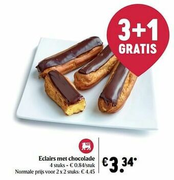 Delhaize Eclairs met chocolade aanbieding