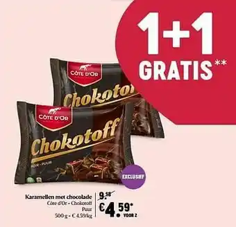 Karamellen met chocolade côte d’or - chokotoff puur