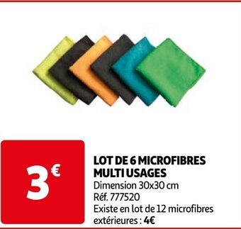 LOT DE 6 MICROFIBRES MULTI USAGES