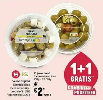 Delhaize Verse olijven klassiek met kaas aanbieding