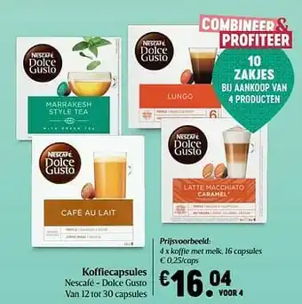 Delhaize Nescafé - dolce gusto koffie met melk aanbieding