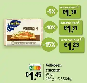 Volkoren cracotte wasa