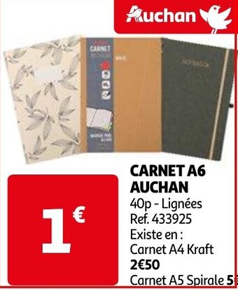 Auchan CARNET A6 aanbieding