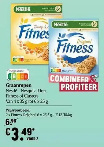 Delhaize Graanrepen nestlé fitness original aanbieding