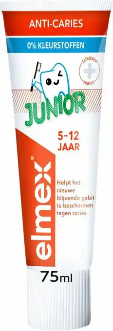 Bol.com Elmex junior 5-12 jaar kindertandpasta 6 x 75ml - voordeelverpakking aanbieding