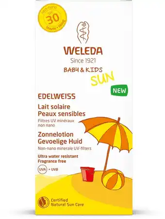Weleda edelweiss zonnelotion gevoelige huid spf30