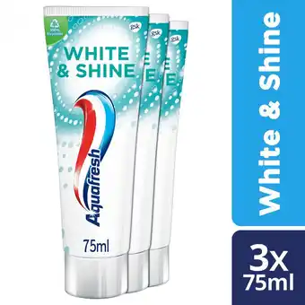 Bol.com Aquafresh white & shine - tandpasta - voordeelverpakking - 3x75 ml aanbieding