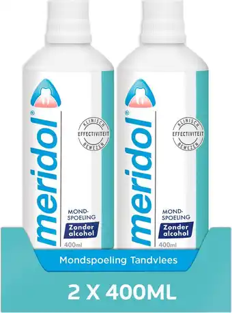 Bol.com Meridol mondwater tandvlees - 2 x 400 ml - voordeelverpakking aanbieding