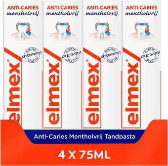 Bol.com Elmex anti cariës mentholvrij tandpasta 4 x 75ml - voordeelverpakking aanbieding