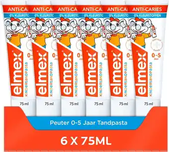 Elmex peuter (0 tot 5 jaar) kindertandpasta 6 x 75ml - voordeelverpakking