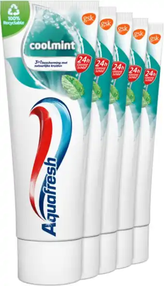 Bol.com Aquafresh cool mint - tandpasta - voordeelverpakking - 5x75ml aanbieding