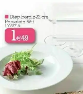 Yess Diep bord porselein wit aanbieding