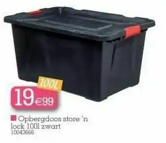 Yess Opbergdoos store `n lock zwart aanbieding