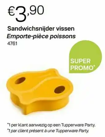 Sandwichsnijder vissen emporte-pièce poissons