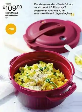 Tupperware 109,90 €139,90 micro minuut micro minute aanbieding