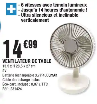La Foir'Fouille Ventilateur de table aanbieding