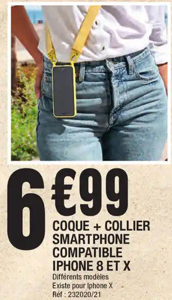 La Foir'Fouille Coque + collier smartphone compatible iphone 8 et x aanbieding