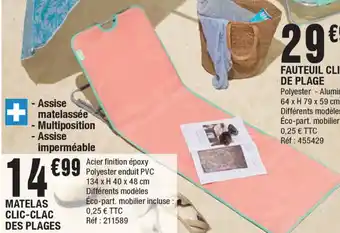 La Foir'Fouille Matelas clic-clac des plages aanbieding