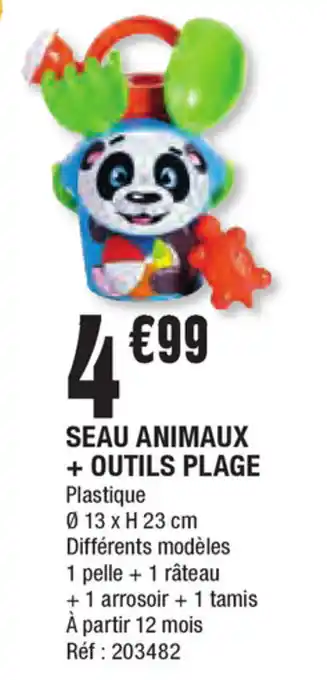 Seau animaux + outils plage