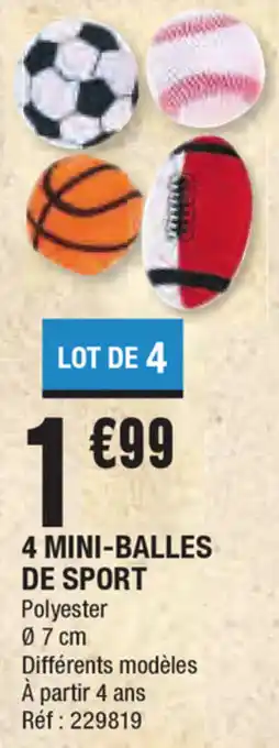 4 mini-balles de sport