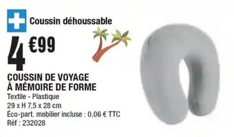 Coussin de voyage a memoire de forme