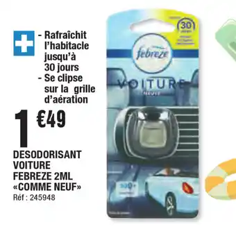 Desodorisant voiture febreze 2ml