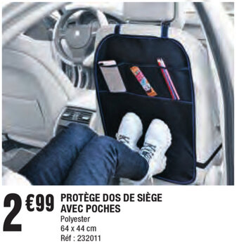 Protege dos de siege avec poches