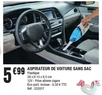 Aspirateur de voiture sans sac