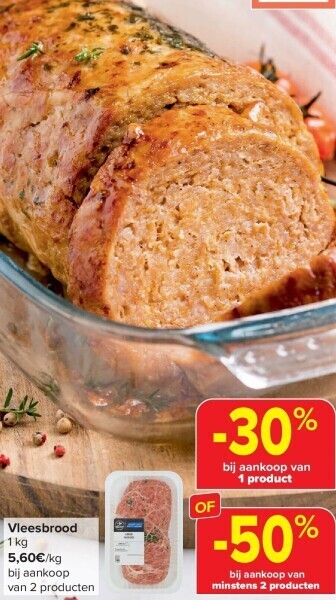 Carrefour Vleesbrood 1 kg aanbieding