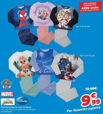 Carrefour Fluwelen pyjama voor kinderen aanbieding