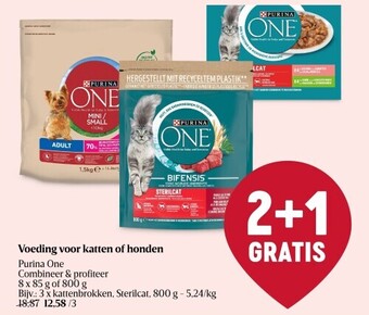 Delhaize Voeding voor katten of honden aanbieding