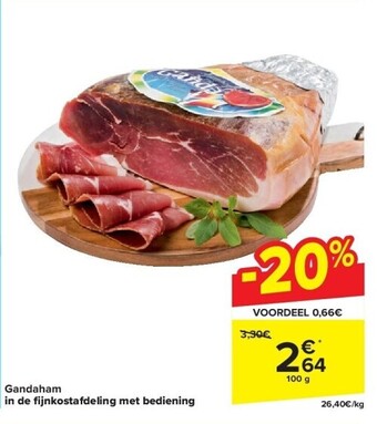 Carrefour Gandaham in de fi jnkostafdeling met bediening aanbieding