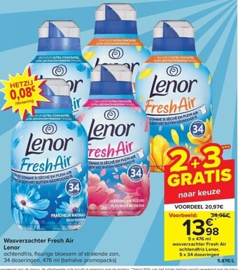 Carrefour Wasverzachter fresh air lenor aanbieding