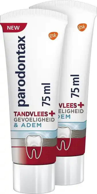 Bol.com Parodontax tandvlees + gevoeligheid & adem - voordeelverpakking - 2x75ml aanbieding
