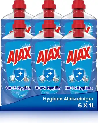 Bol.com Ajax allesreiniger 100% hygiene 6 x 1l - voordeelverpakking aanbieding