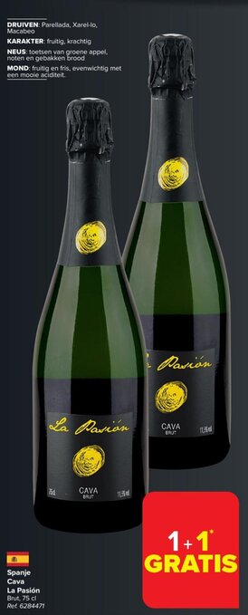 Carrefour Spanje Cava La Pasión Brut, 75 cl aanbieding