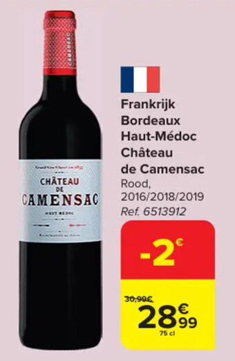 Carrefour Frankrijk Bordeaux Haut-Médoc Château de Camensac aanbieding