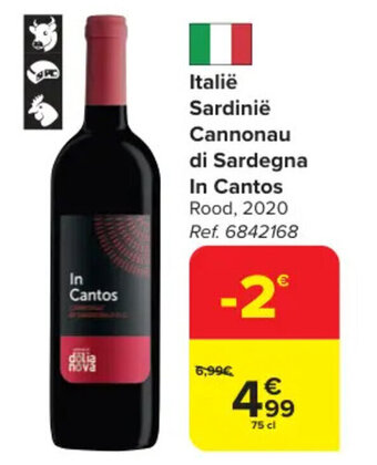 Carrefour Italië Sardinië Cannonau di Sardegna In Cantos aanbieding
