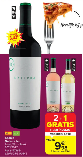 Carrefour Spanje Naterra bio aanbieding