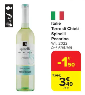 Carrefour Italië Terre di Chieti Spinelli Pecorino aanbieding