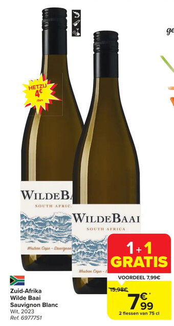 Carrefour Zuid-Afrika Wilde Baai Sauvignon Blanc aanbieding