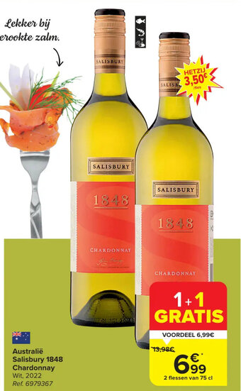 Carrefour Australië Salisbury 1848 Chardonnay aanbieding