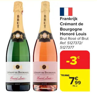 Carrefour Frankrijk Crémant de Bourgogne Honoré Louis aanbieding
