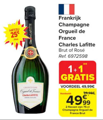 Carrefour Frankrijk Champagne Orgueil de France Charles Lafitte aanbieding