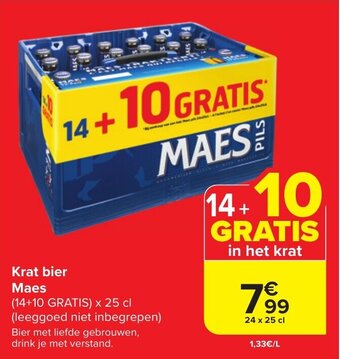 Carrefour Market Krat bier Maes aanbieding