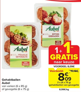 Carrefour Market Gehaktballen Aubel aanbieding