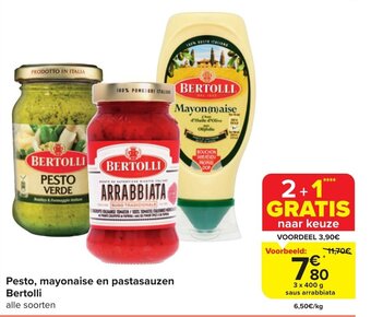 Pesto, mayonaise en pastasauzen Bertolli