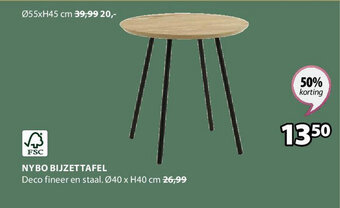 Jysk NYBO BIJZETTAFEL aanbieding