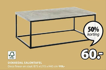Jysk DOKKEDAL SALONTAFEL aanbieding